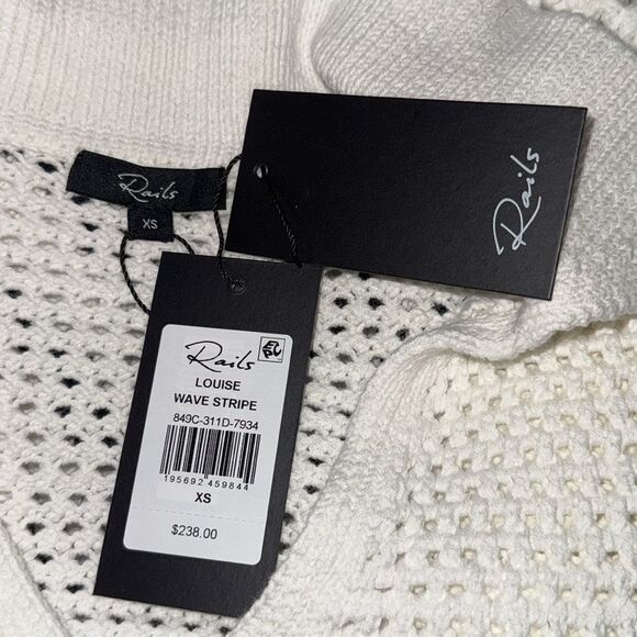 NWT Rails Louise Sweater Wave Blue/White Stripe Cotton XS - Picture 10 of 11
